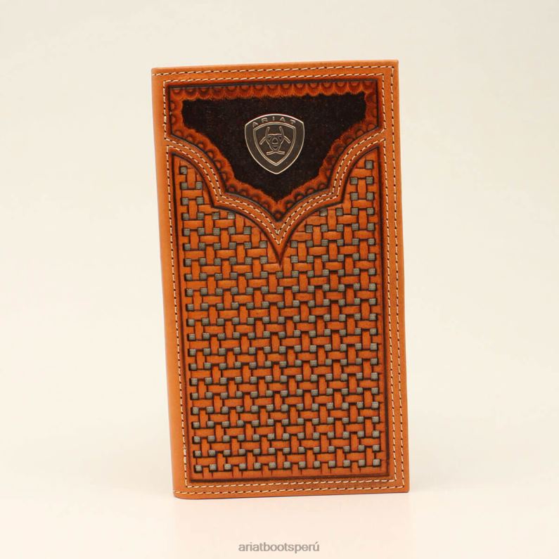 Ariat accesorios hombres cartera rodeo con entramado en relieve P0RPZ1811 natural