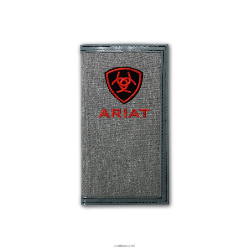 Ariat accesorios hombres cartera rodeo de tela con escudo P0RPZ1804 gris