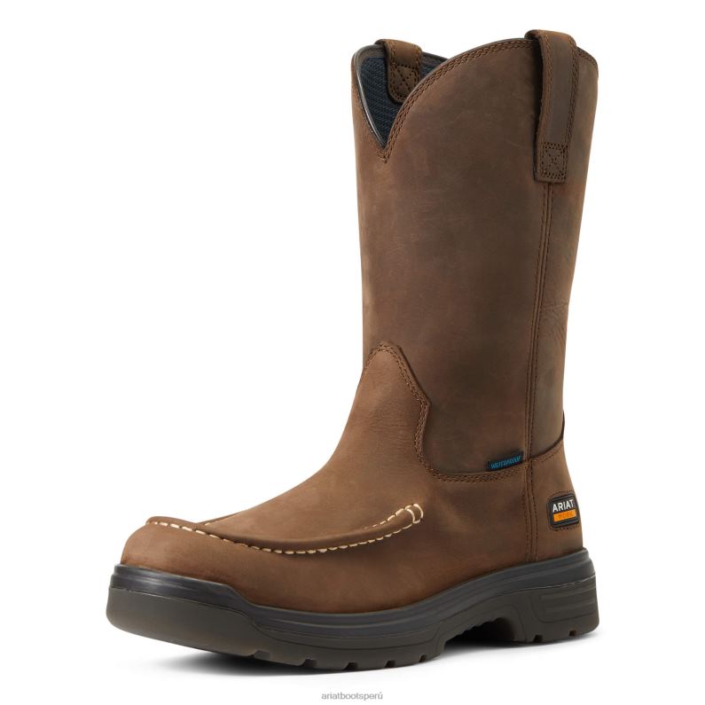 Ariat calzado hombres Bota de trabajo impermeable con punta Turbo Moc P0RPZ333 moca