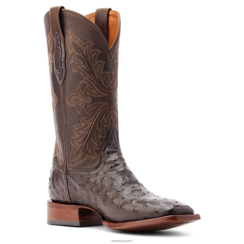 Ariat calzado hombres bassett P0RPZ149 espresso pluma completa avestruz