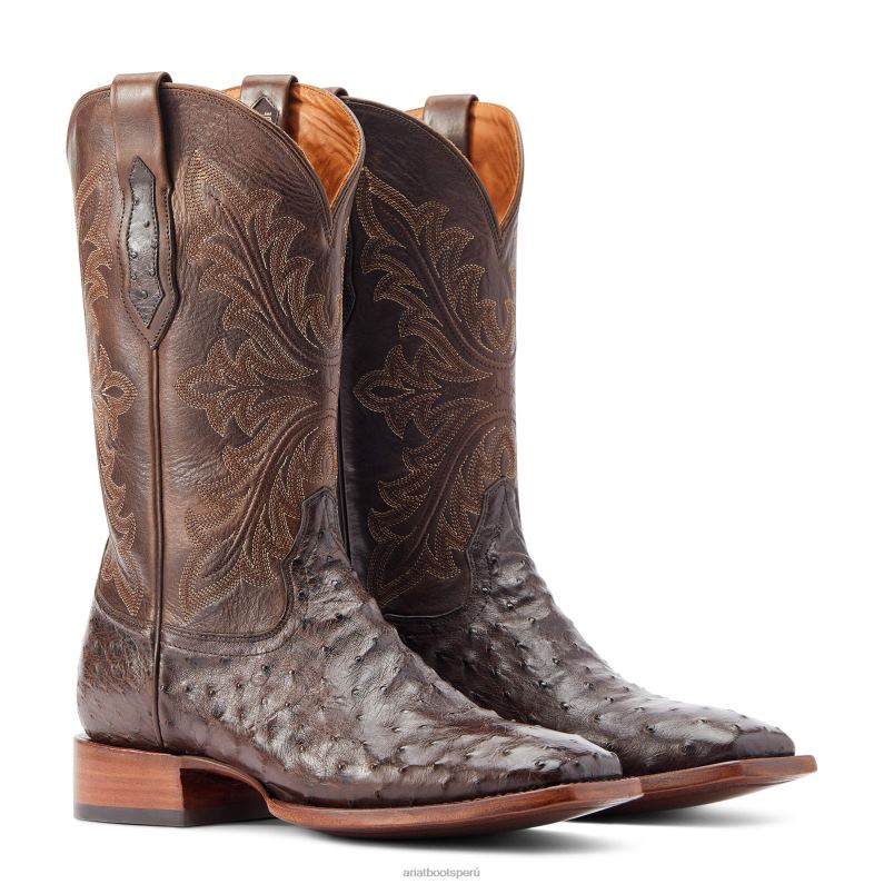 Ariat calzado hombres bassett P0RPZ149 espresso pluma completa avestruz