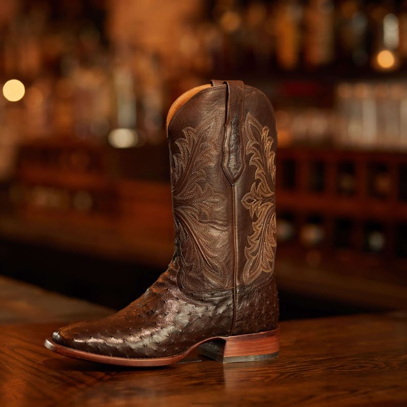 Ariat calzado hombres bassett P0RPZ149 espresso pluma completa avestruz