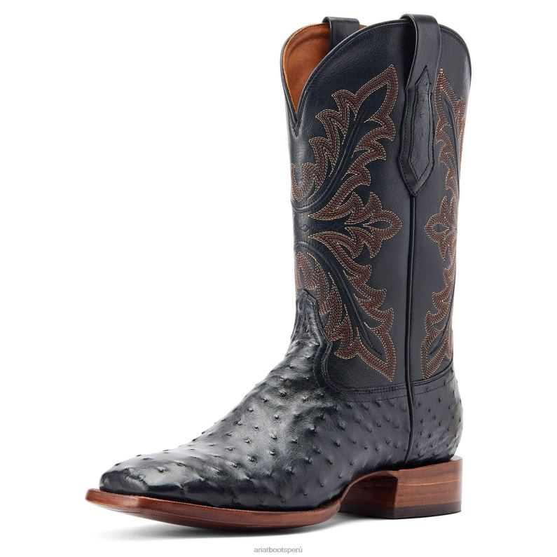 Ariat calzado hombres bassett P0RPZ49 avestruz negro de pluma completa
