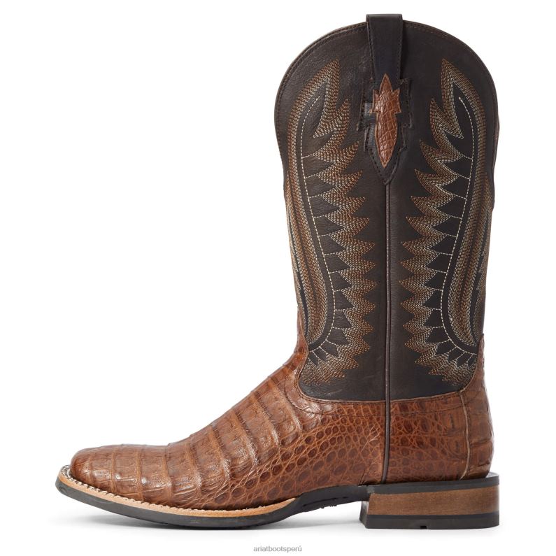 Ariat calzado hombres bota vaquera con doble plumón P0RPZ153 panza de caimán caramelo