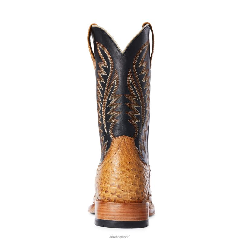 Ariat calzado hombres bota vaquera gallup P0RPZ137 avestruz de pluma completa bronceada