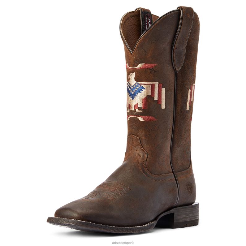 Ariat calzado hombres circuito Thunderbird Chimayo bota occidental P0RPZ212 ensillar marrón