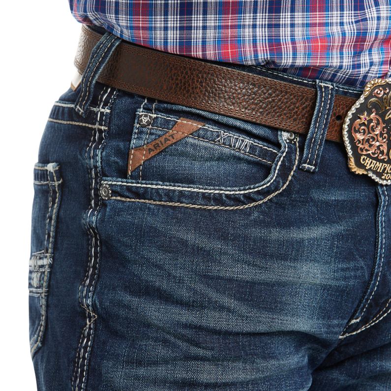 Ariat fondos hombres Vaqueros Adkins elásticos de talle bajo m4 con corte de bota P0RPZ491 apagar