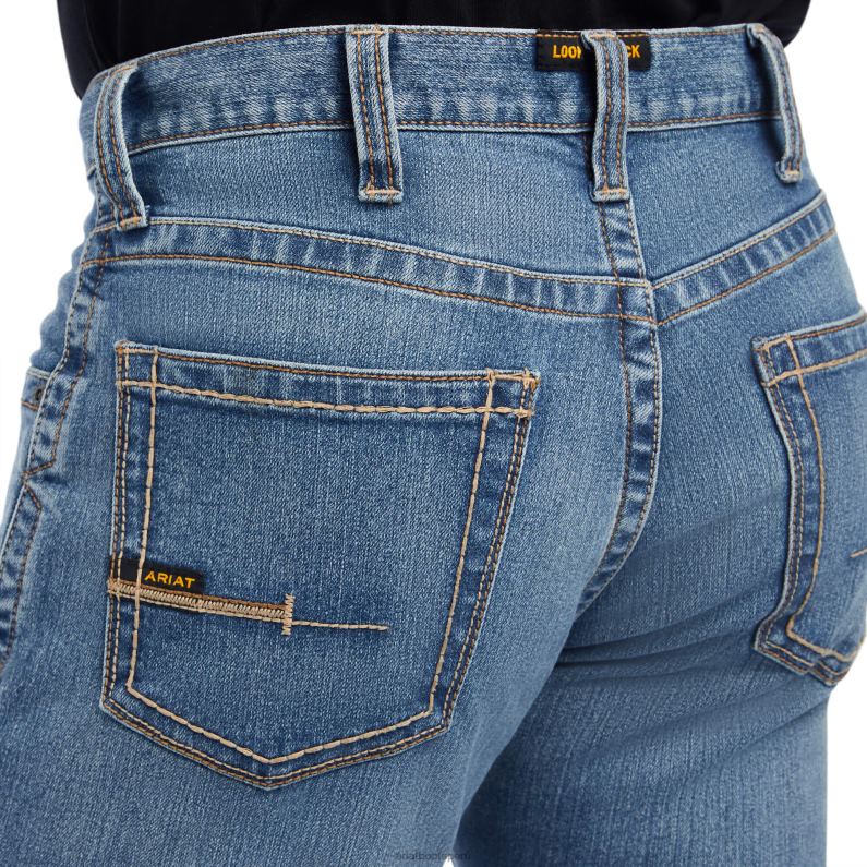 Ariat fondos hombres Vaqueros con corte tipo bota y borde durastretch de talle bajo Rebar M4 P0RPZ516 ventura