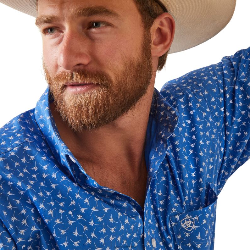 Ariat tapas hombres camisa ajustada Leeland P0RPZ1119 neopreno azul
