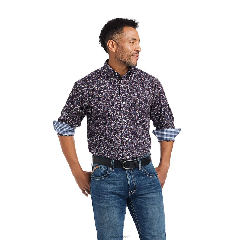 Ariat tapas hombres camisa ajustada elliott sin arrugas P0RPZ1104 negro