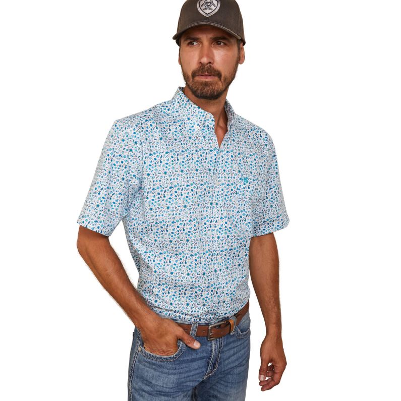 Ariat tapas hombres camisa ajustada kyle P0RPZ1084 blanco