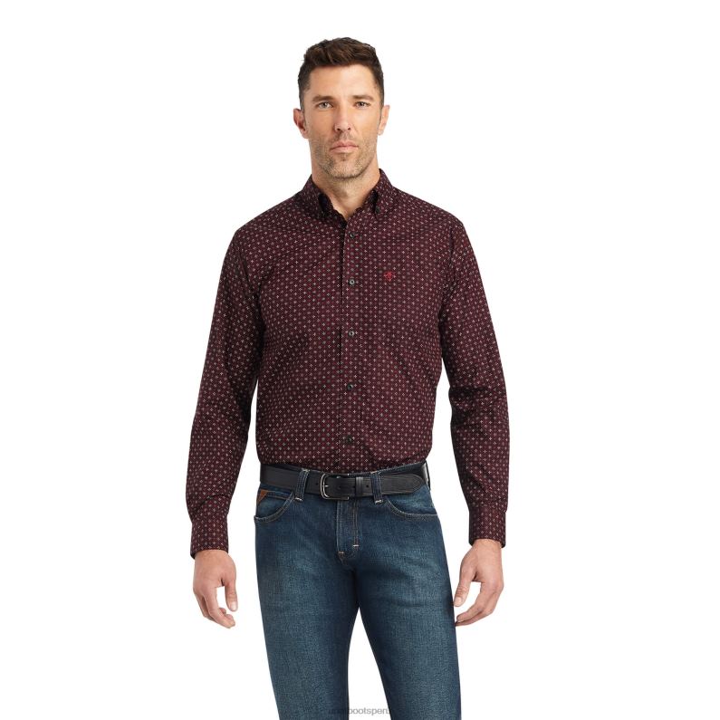 Ariat tapas hombres camisa ajustada wesson P0RPZ1015 río rojo