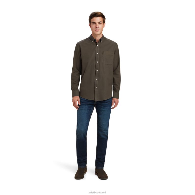 Ariat tapas hombres camisa clemente P0RPZ1354 brezo de tierra