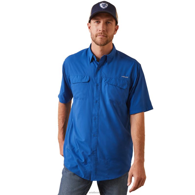 Ariat tapas hombres camisa de ajuste clásico de salida venttek P0RPZ1116 Azul verdadero