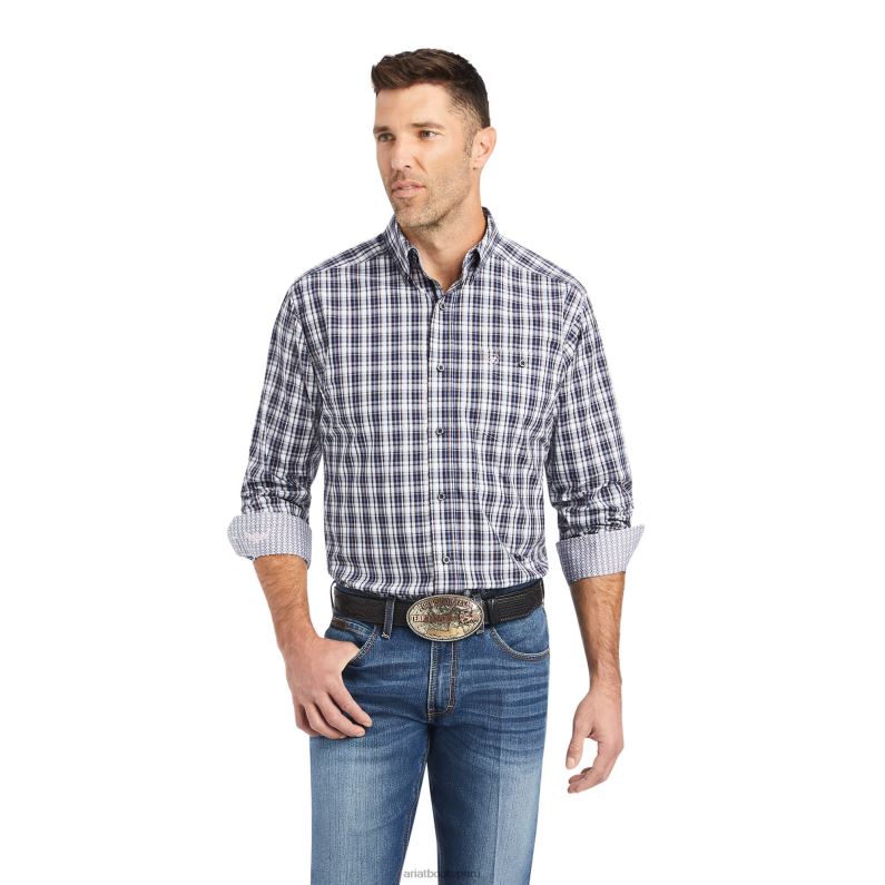 Ariat tapas hombres camisa de ajuste clásico elástica implacable y arriesgada P0RPZ1314 blanco