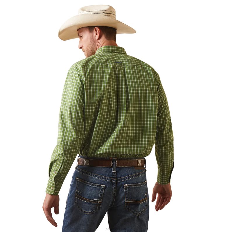 Ariat tapas hombres camisa de ajuste clásico pro series lennox P0RPZ1294 verde