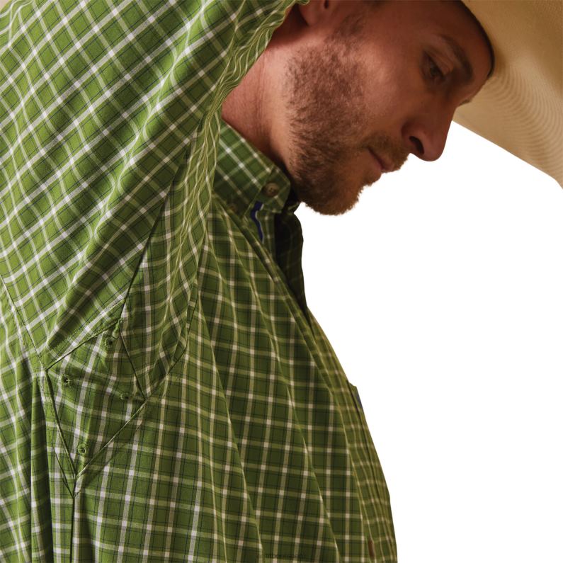 Ariat tapas hombres camisa de ajuste clásico pro series lennox P0RPZ1294 verde