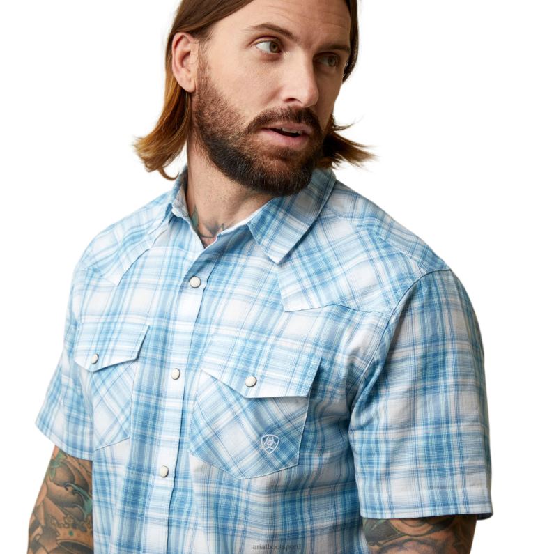 Ariat tapas hombres camisa de corte retro hanniston P0RPZ1380 espárragos blancos