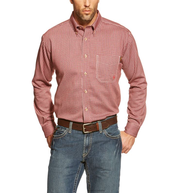 Ariat tapas hombres camisa de trabajo fr bell P0RPZ1234 vino