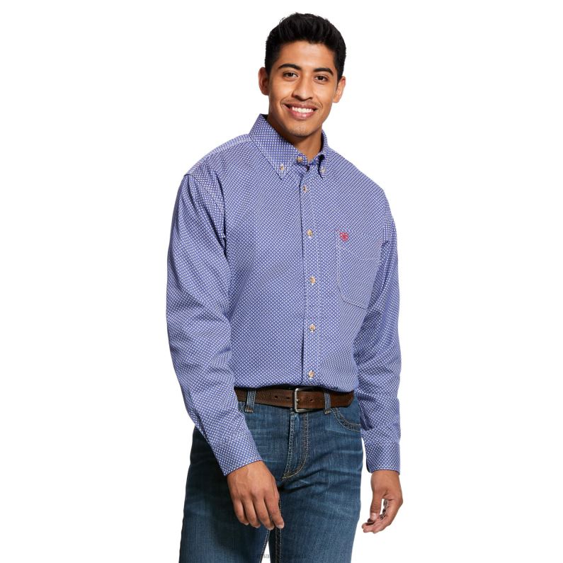 Ariat tapas hombres camisa de trabajo fr liberty P0RPZ1231 cobalto