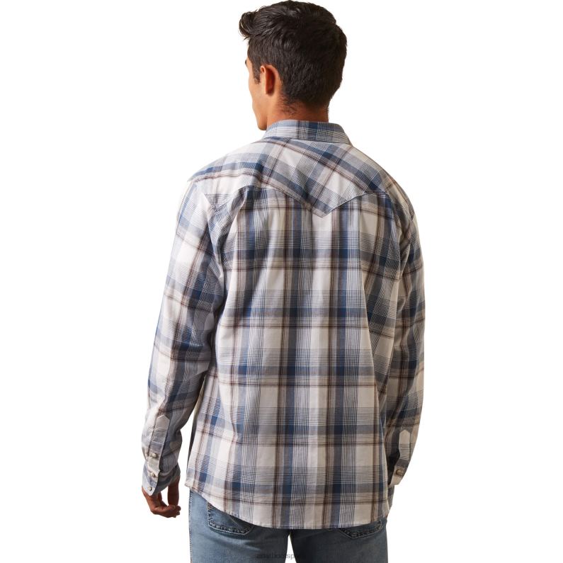 Ariat tapas hombres camisa haston retro fit P0RPZ949 espárragos blancos