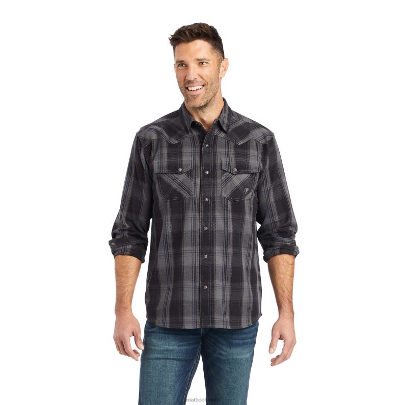 Ariat tapas hombres camisa herrold retro fit P0RPZ1063 negro