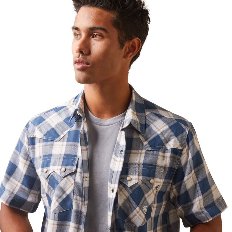 Ariat tapas hombres camisa hummer retro fit P0RPZ1103 ceniza