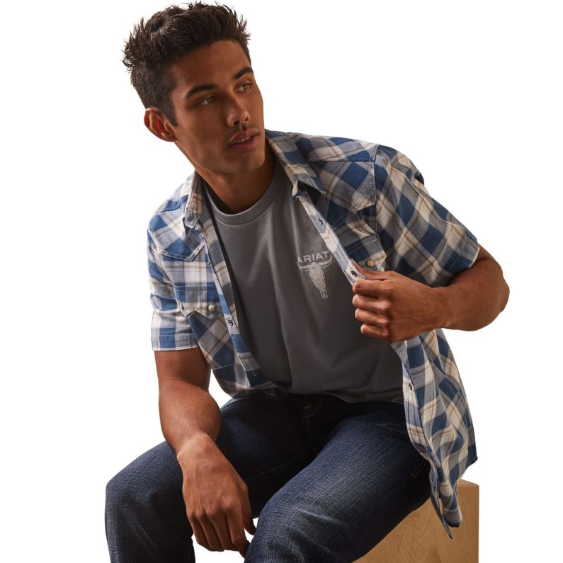 Ariat tapas hombres camisa hummer retro fit P0RPZ1103 ceniza