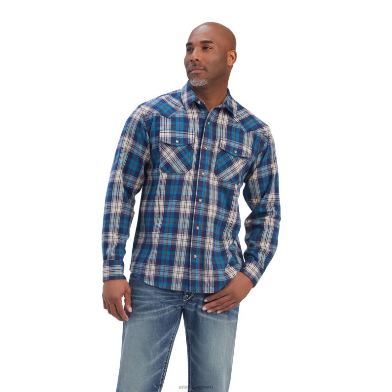 Ariat tapas hombres camisa retro fit de Huntleigh P0RPZ1181 curacoa