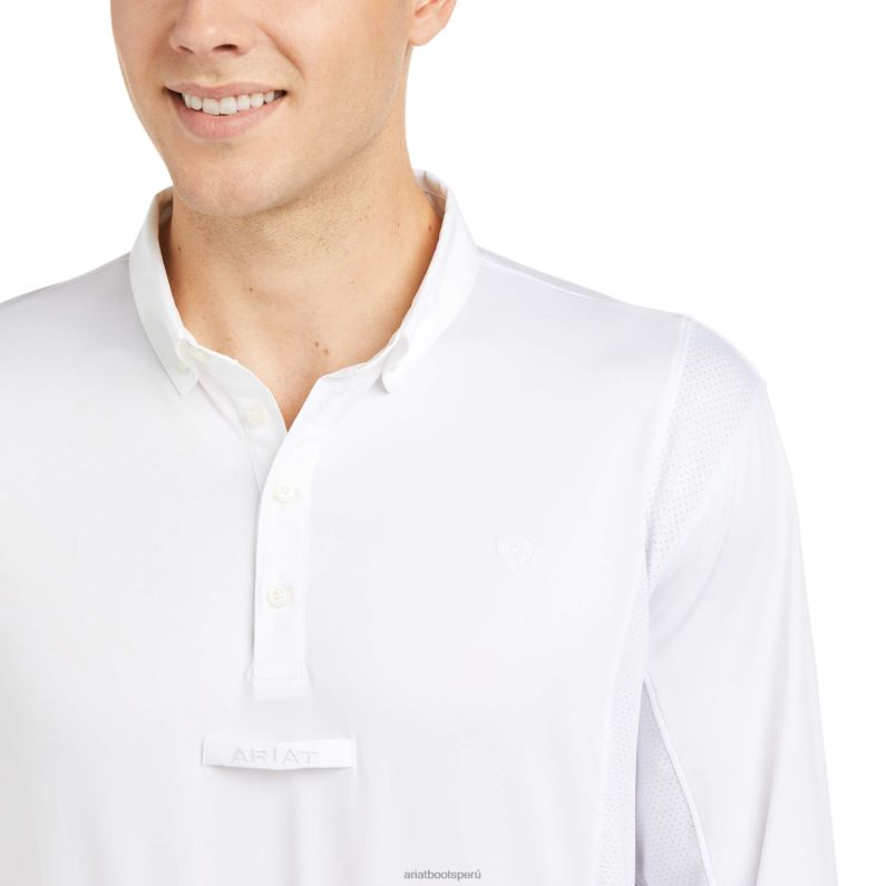 Ariat tapas hombres camisa show manga larga tek P0RPZ1677 blanco