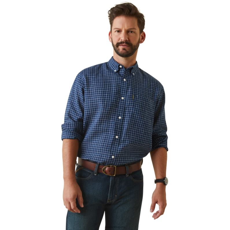 Ariat tapas hombres camisa sonoma P0RPZ1346 jirones azul marino
