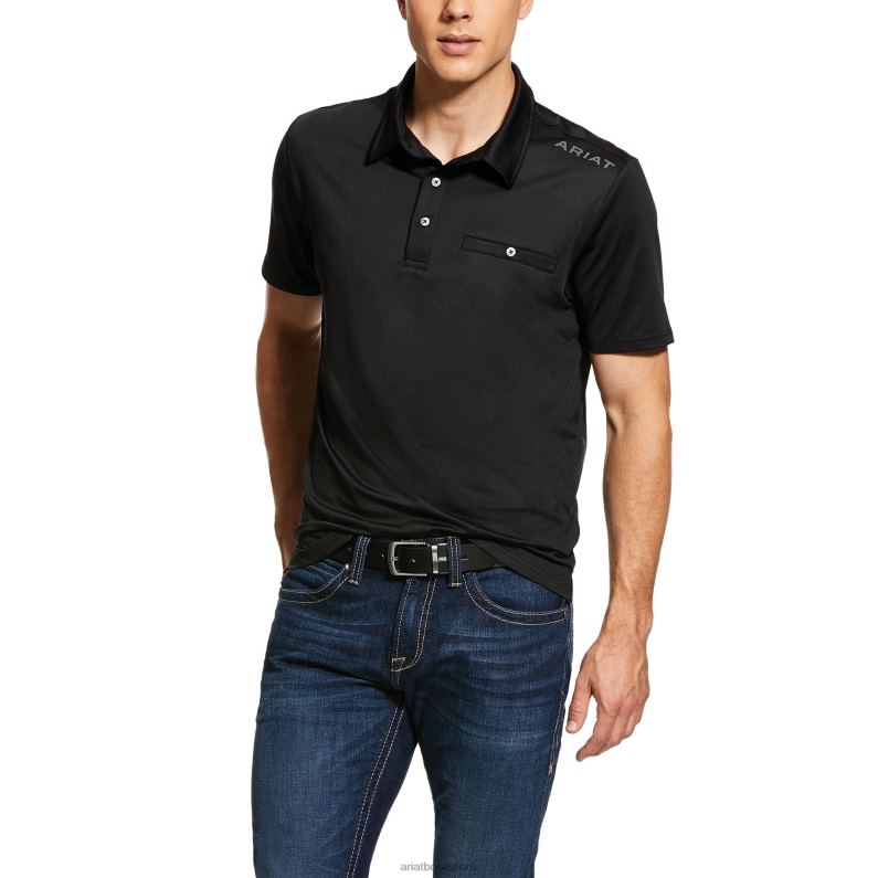 Ariat tapas hombres polo norco P0RPZ841 negro