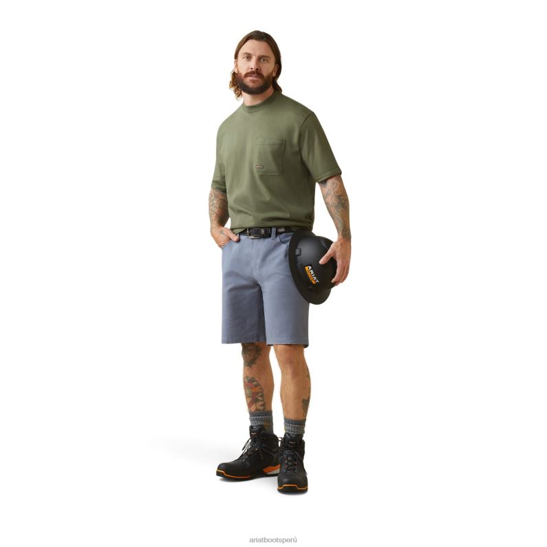 Ariat tapas hombres Camiseta Rebar Cottonstrong American Outdoors P0RPZ556 escarabajo