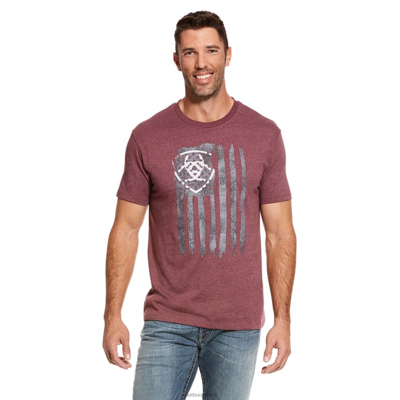 Ariat tapas hombres bandera vertical P0RPZ595 brezo burdeos
