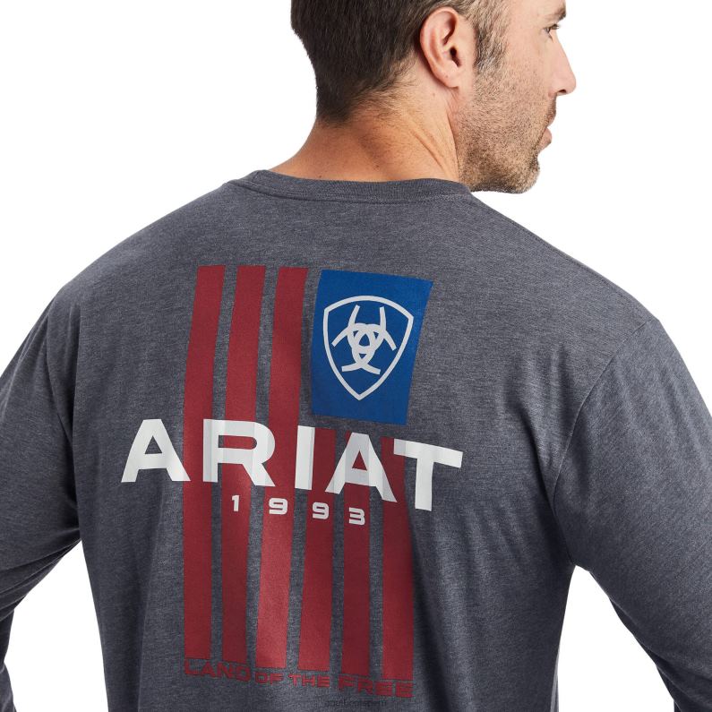 Ariat tapas hombres camiseta P0RPZ846 brezo de titanio