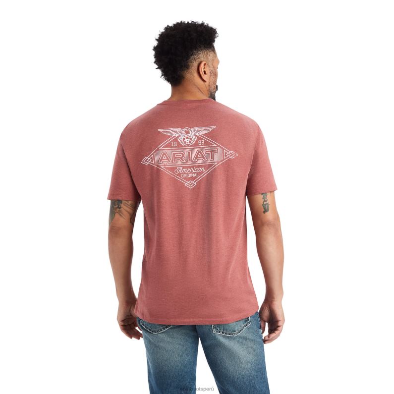 Ariat tapas hombres camiseta de águila de trabajo P0RPZ742 brezo de arcilla roja