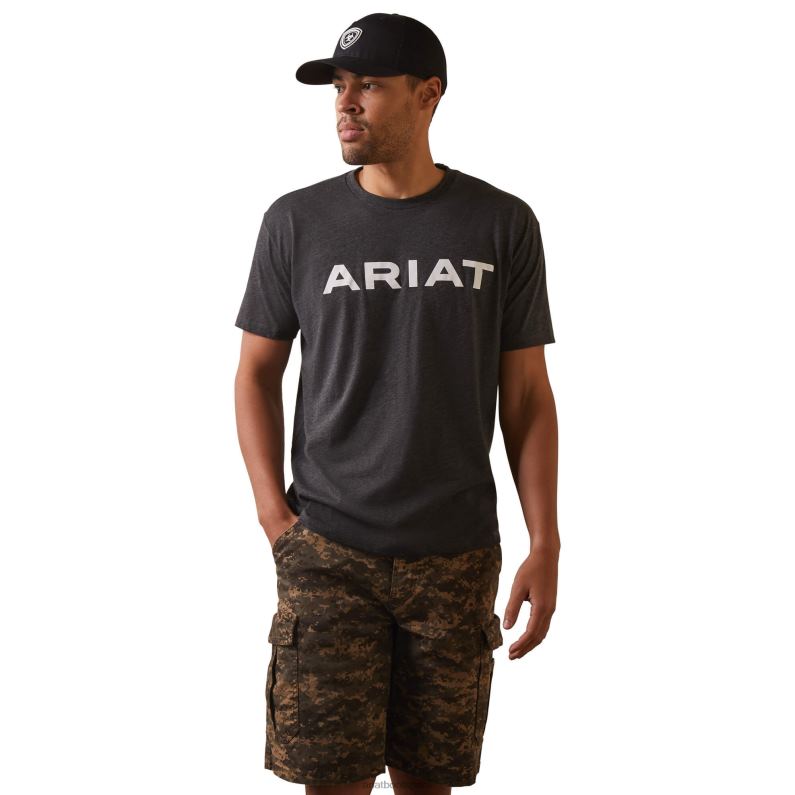 Ariat tapas hombres camiseta de marca P0RPZ767 brezo de carbón