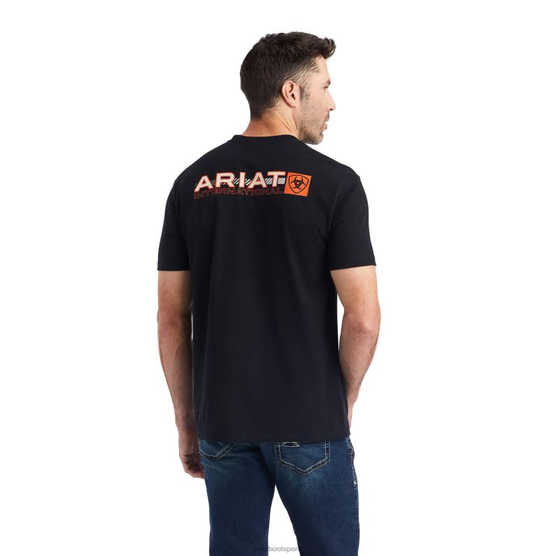 Ariat tapas hombres camiseta de octanaje lineal P0RPZ599 negro