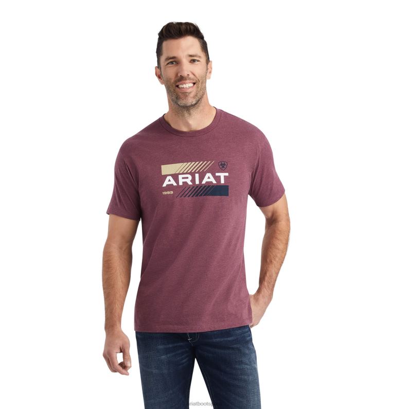 Ariat tapas hombres camiseta de pila de octano P0RPZ703 brezo burdeos