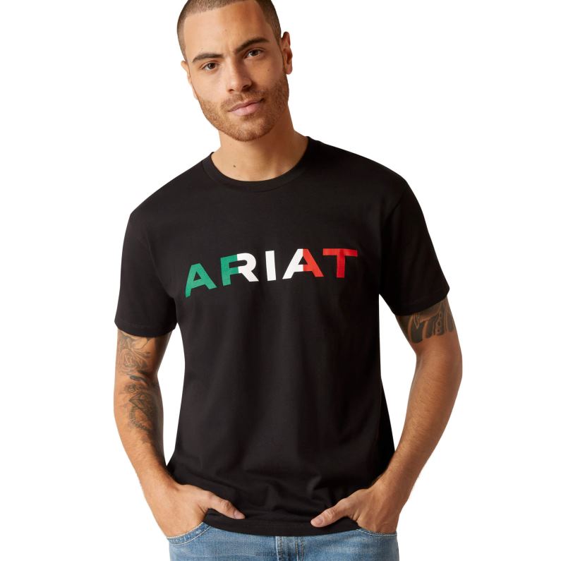 Ariat tapas hombres camiseta viva mexico P0RPZ563 negro