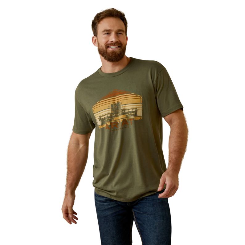 Ariat tapas hombres combinar camiseta P0RPZ917 brezo militar