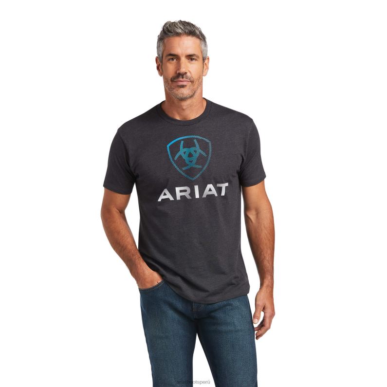 Ariat tapas hombres mezcla camiseta P0RPZ584 brezo de carbón