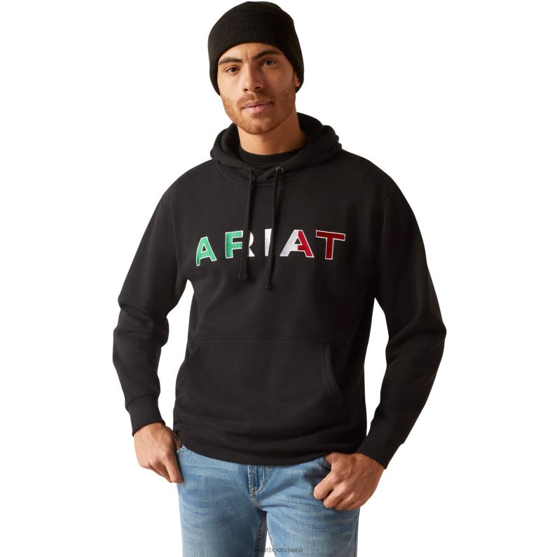 Ariat tapas hombres sudadera con capucha de méxico P0RPZ1406 negro