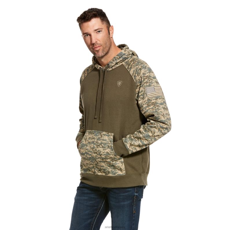 Ariat tapas hombres sudadera con capucha patriota P0RPZ1453 camuflaje sabio
