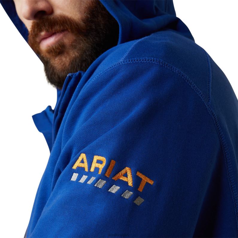 Ariat tapas hombres sudadera con capucha y cremallera completa de rebar workman P0RPZ1507 azul real