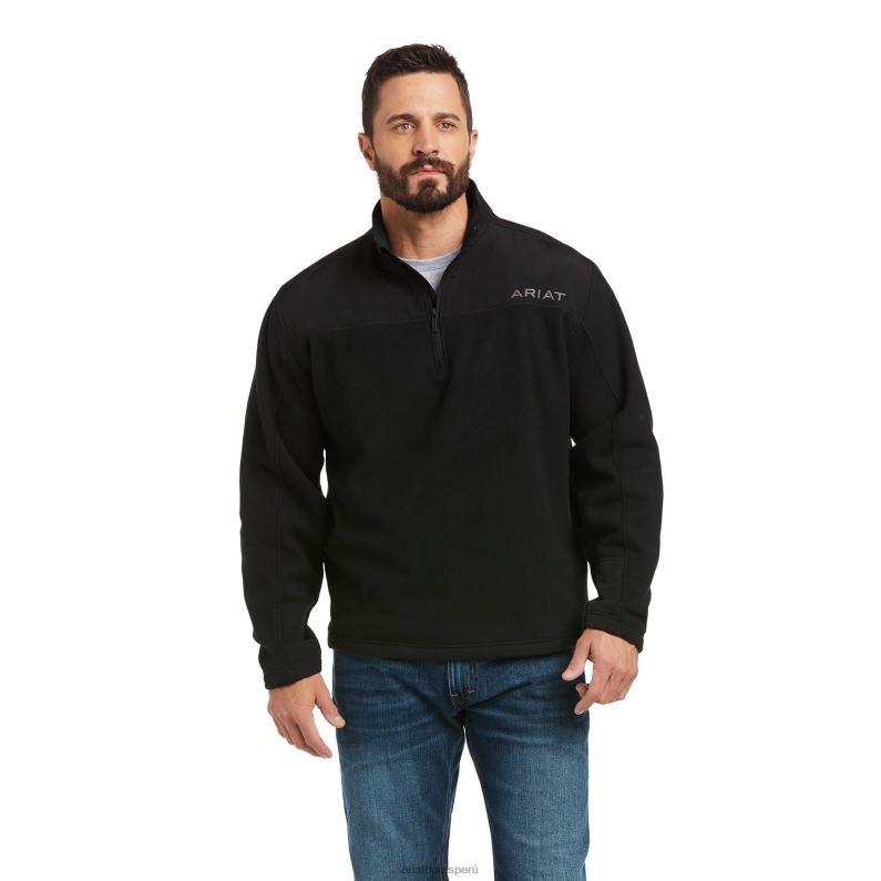 Ariat tapas hombres sudadera basic 2.0 con cremallera 1/4 P0RPZ1389 negro