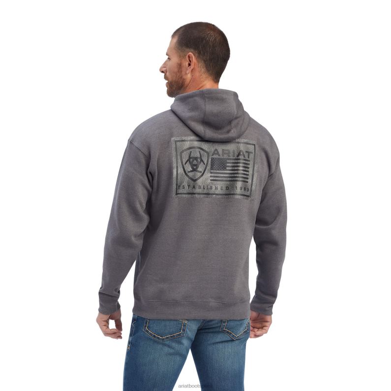 Ariat tapas hombres sudadera bloque est P0RPZ1449 brezo de carbón