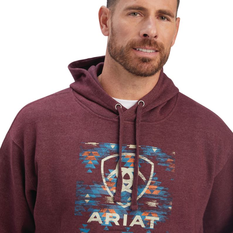 Ariat tapas hombres sudadera bloque suroeste P0RPZ1408 brezo malbec
