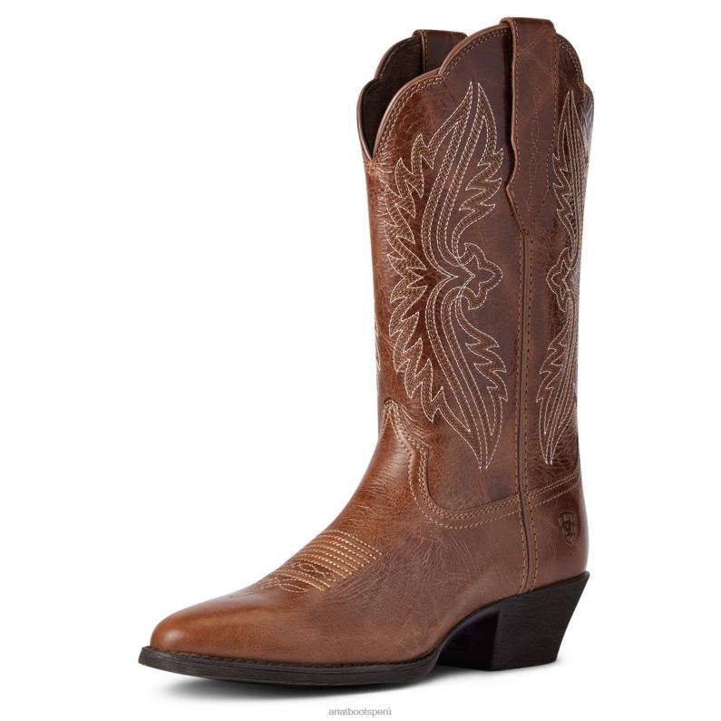 Ariat calzado mujer Bota estilo western con ajuste elástico y puntera en R Heritage P0RPZ2133 bronceado oscuro