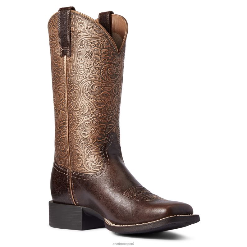 Ariat calzado mujer Bota vaquera con punta cuadrada y ancha P0RPZ2070 marrón arizona